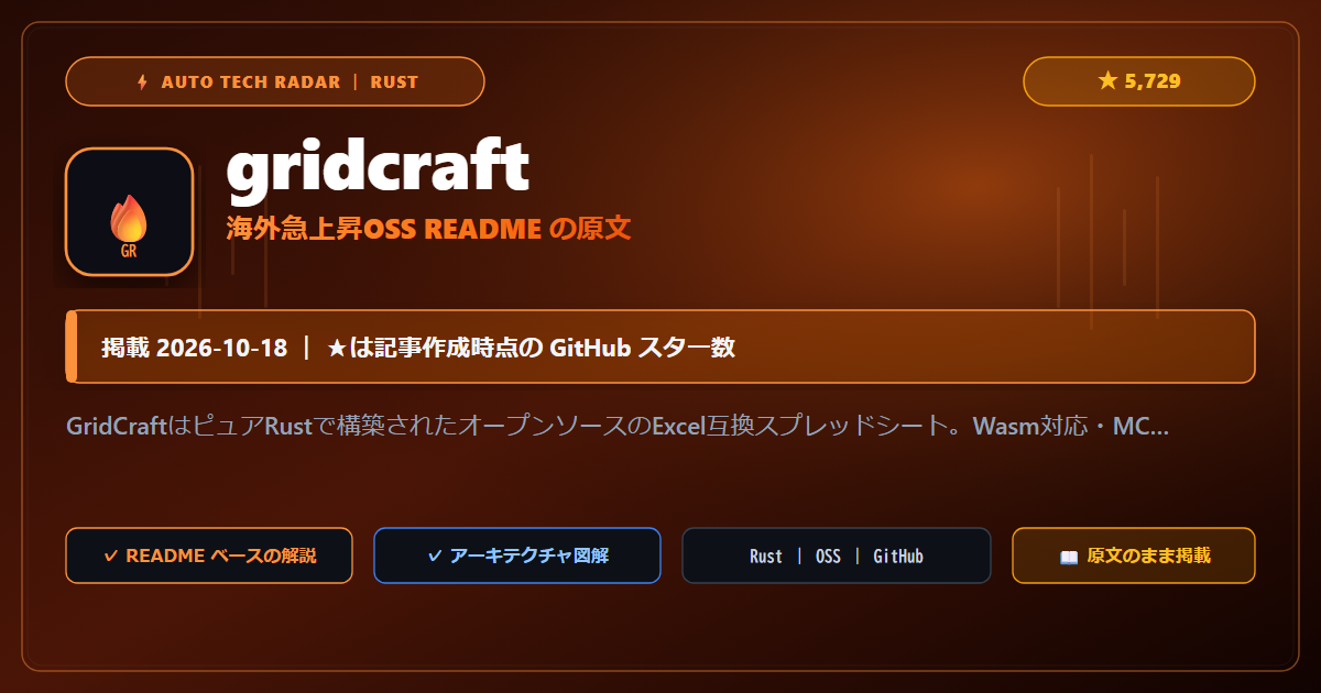 gridcraft - README の要点（原文）