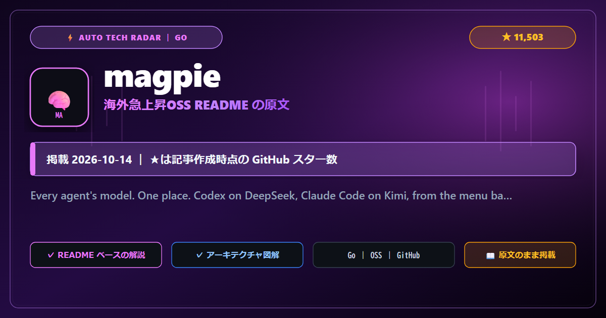 magpie - README の要点（原文）
